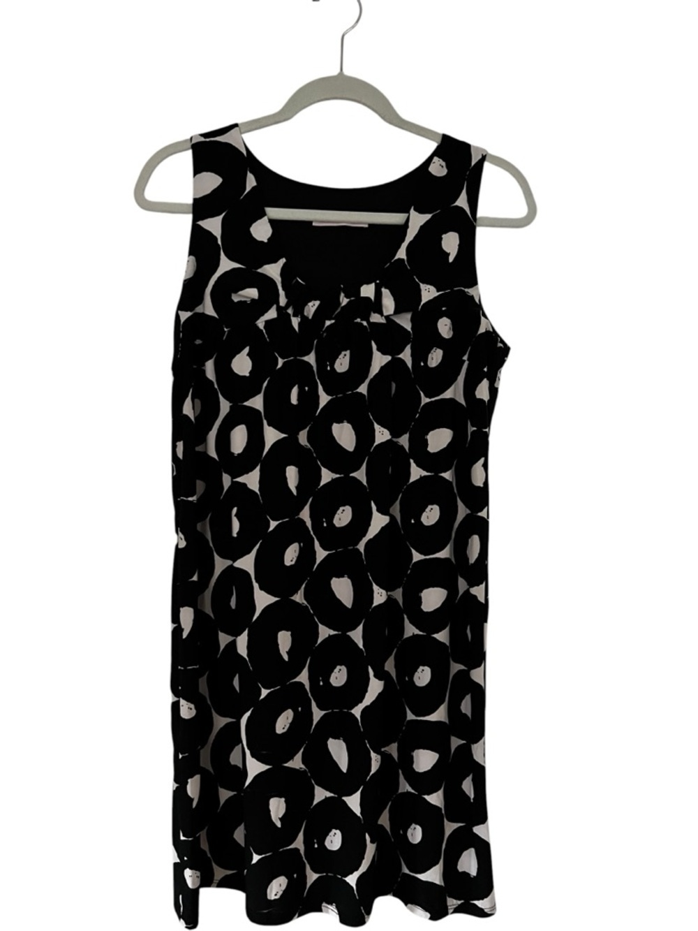 Blush Black & White Sleeveless Circle-Print Women’s Mini Dress